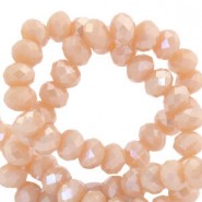 Top Glas Facett Glasschliffperlen 6x4mm rondellen Bermuda pink-pearl shine coating